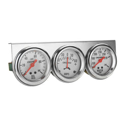 2 Inch 52mm Oil Pressure Water Temp Amp Meter Triple Gauge 3 in 1 Set Chrome Panel