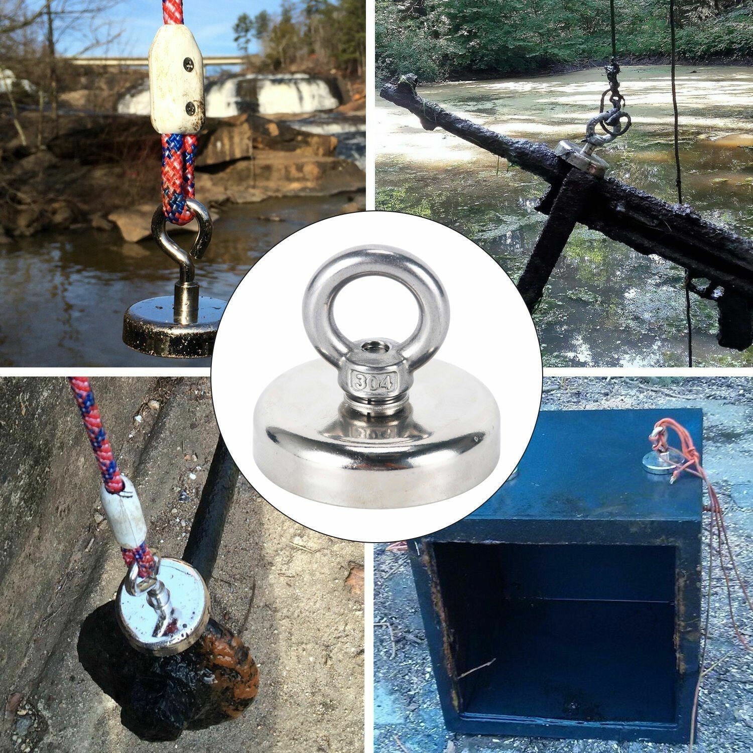 150KG D60mm Neodymium Magnet Fishing Treasure Finding Treasure Hunting Recovery Magnet