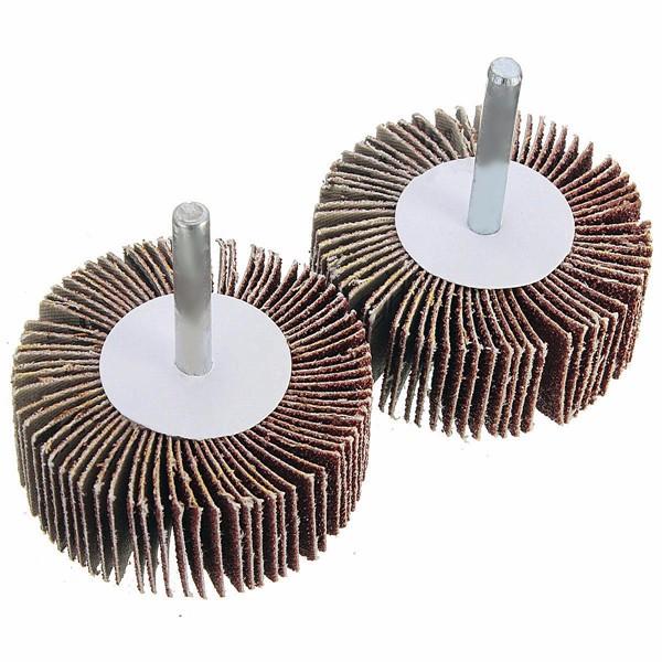 60/80 Grit 6mm Shank Flap Wheel Disc Sanding Abrasive Grinding Wheel for Rotary Tool