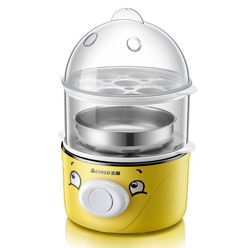 Egg Bolier 360W Double Layers Egg Steamer Automatic Egg Custard Machine Household Breakfast