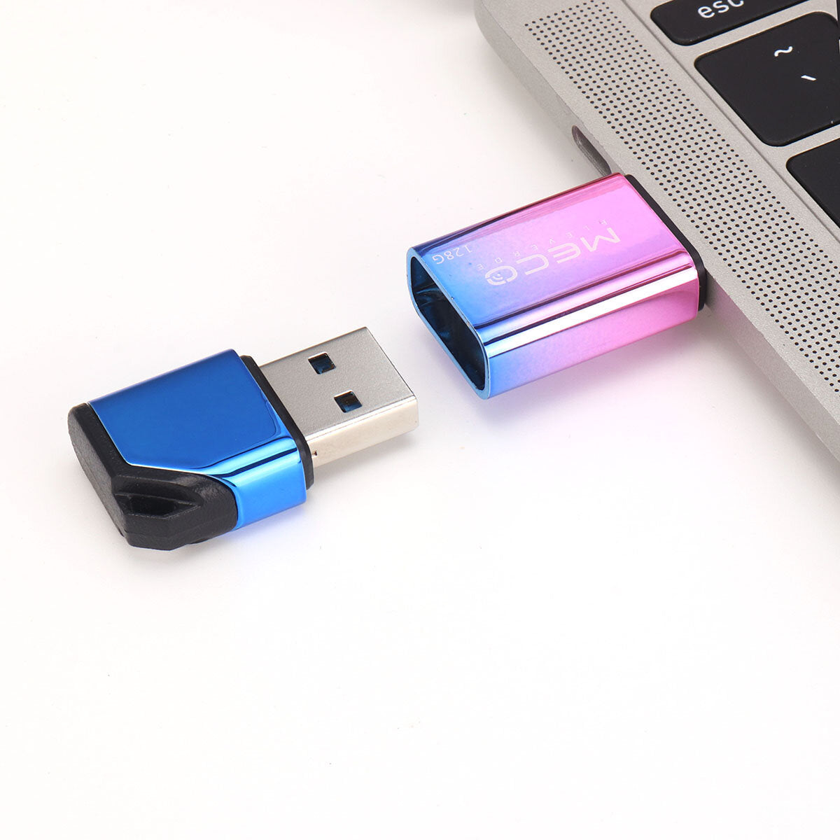 128G USB3.0 Flash Drive with Type-C Adapter 2-in-1 Memory Stick OTG USB Stick Pendrive 32G 64G Metal Thumb Drive