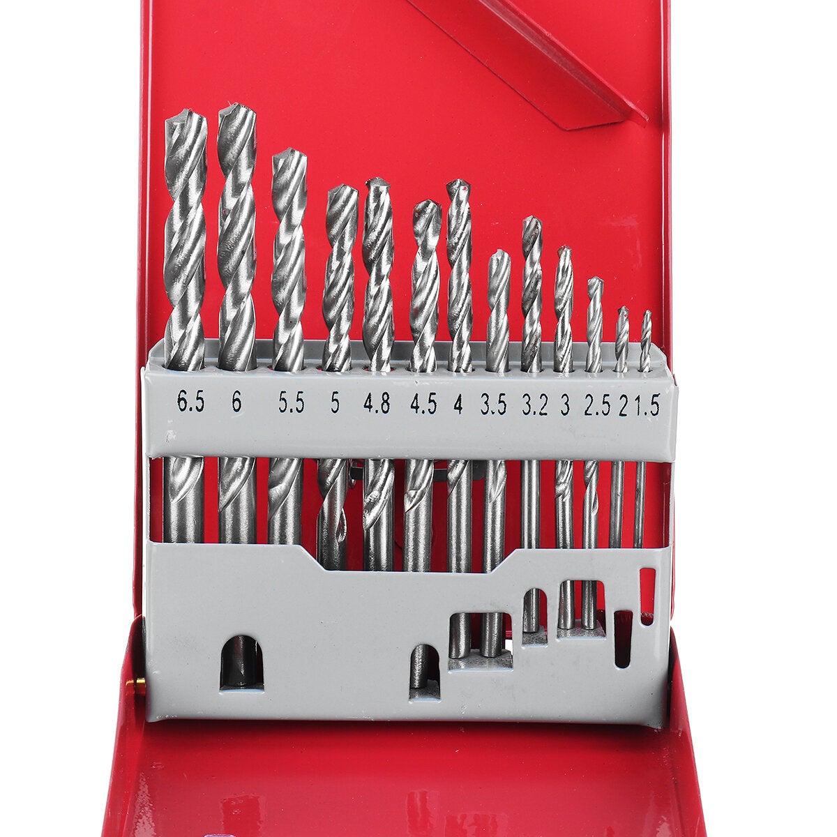 13PCS HSS Fully Ground Straight Shank Twist Drill Bit Set Kit Tool with Metal Case