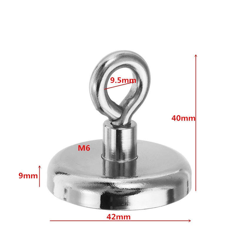 42mmx40mm 68kg Neodymium Recovery Magnet Metal Detector Claw Hook
