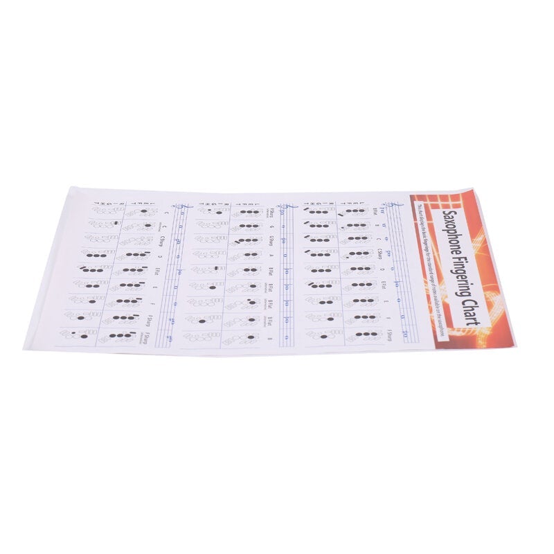 Saxophone Fingering Chart Durable Coated Paper Music Chords Poster for Teachers Students Supplies