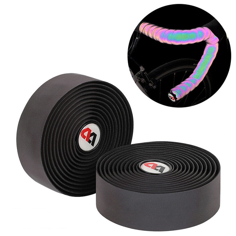 2 Pcs EVA Bike Handlebar Tapes Color-Changing PU Handle Bar Security Belt Wrap Outdoor Cycling