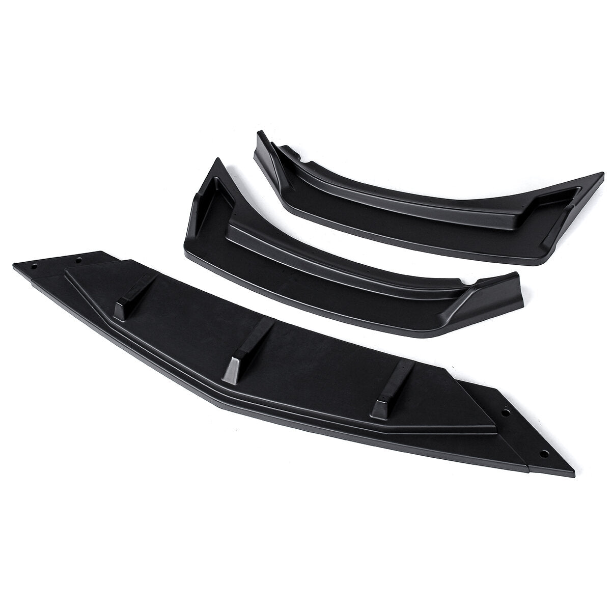 3Pcs Matte Black Car Front Bumper Splitter Lip Diffuser Body Kit Spoiler Guard Protection