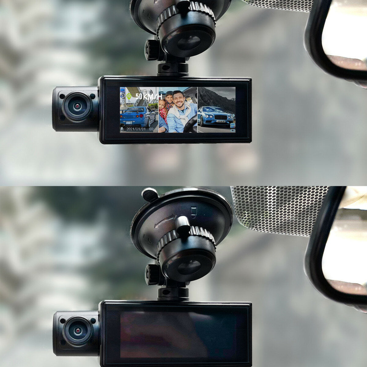 Dual Lens Vehicle BlackBOX DVR 1080P HD Night Vision Dash Cam Three Camera With GPS G-sensor Parking Monitor Car Driving Recorder