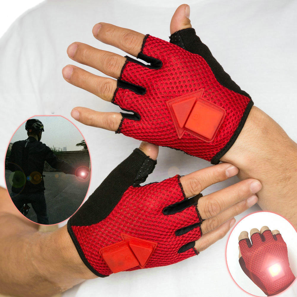 Bike Gloves Gravity Sensor Turn Signal LED Light Automatic Induction Warning
