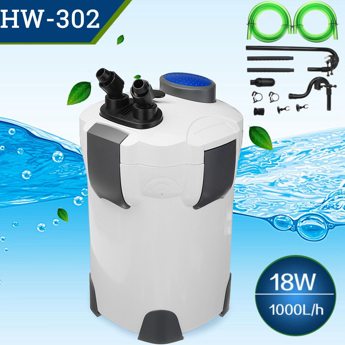 220V 18W 1000L/H External Canister Filter for Fish Tank