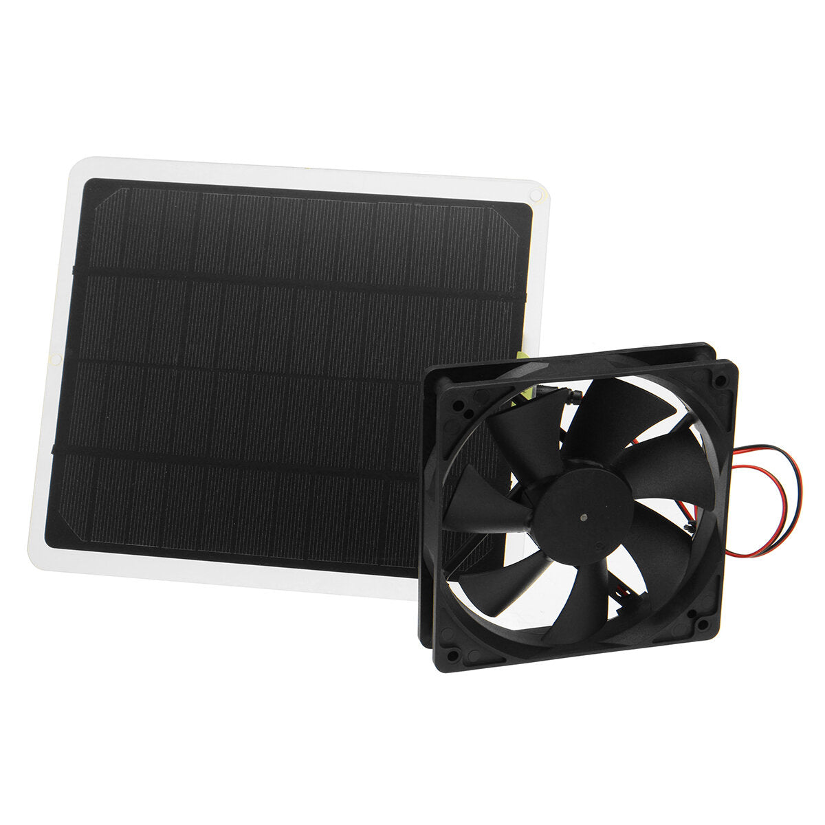 30W USB Solar Panel Cooling Fan 6inch Solar Exhaust Fan Mini Ventilator for Dog Chicken House Greenhouse RV