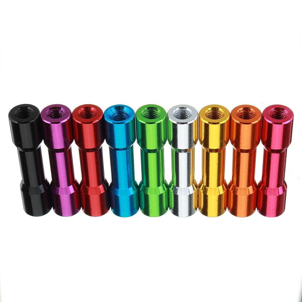 M3AS12 10Pcs M3 25mm Aluminum Alloy Standoff Spacer Round Column MultiColor Smooth Surface