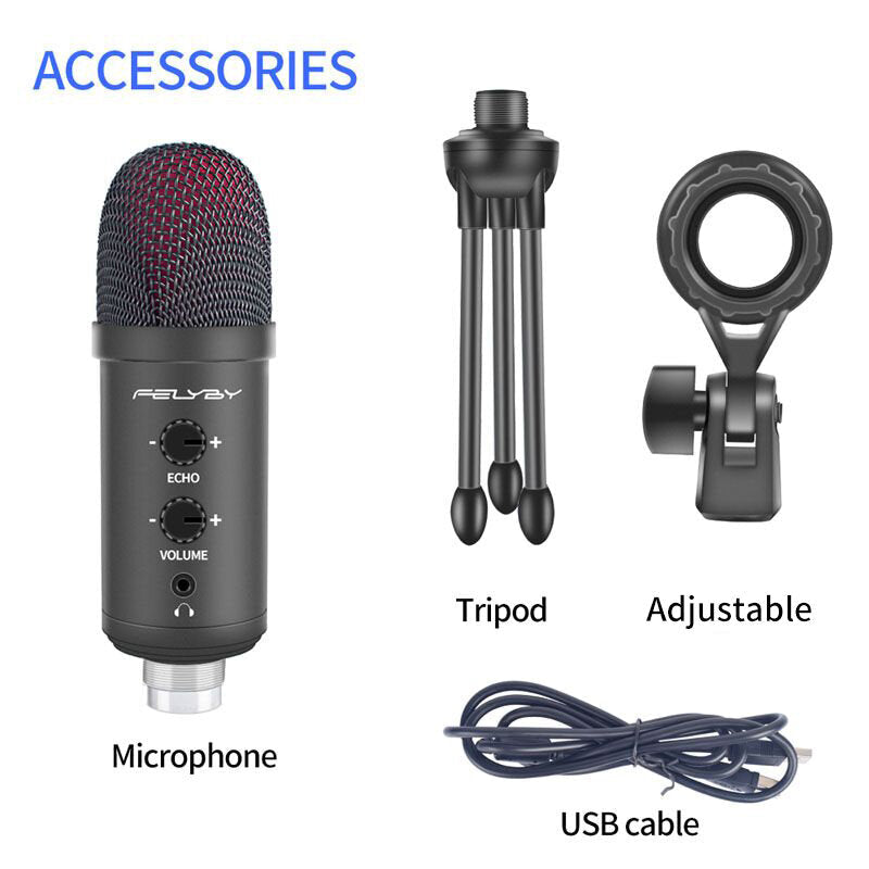 Condenser Microphone for Voiceover Work Online Singing Voice Overs USB Notebook PC Mic