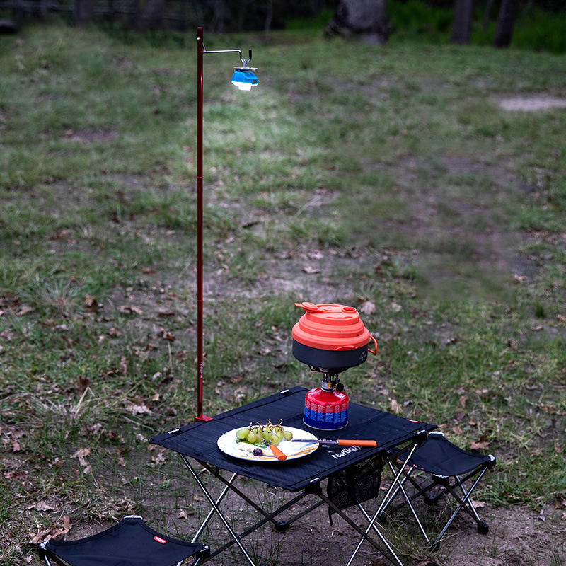 Outdoor Portable Folding Lamp Pole Aluminum Alloy Camping Tent Lantern Fixing Stand Light Holder