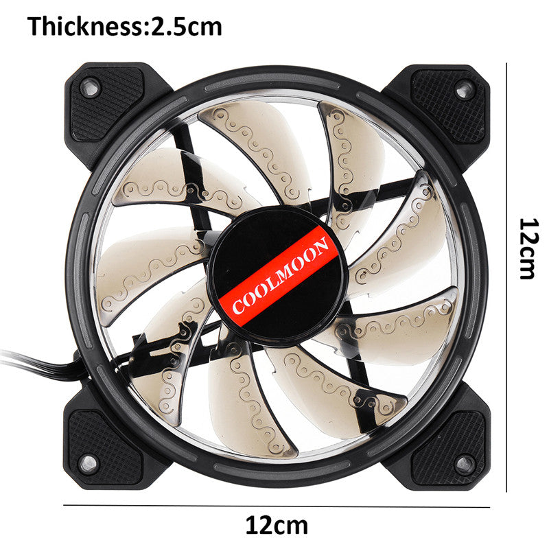 12CM 3 Pin 1 Fan 12 Modes Adjustable Colorful RGB LED Silent Computer Case Cooling Fan
