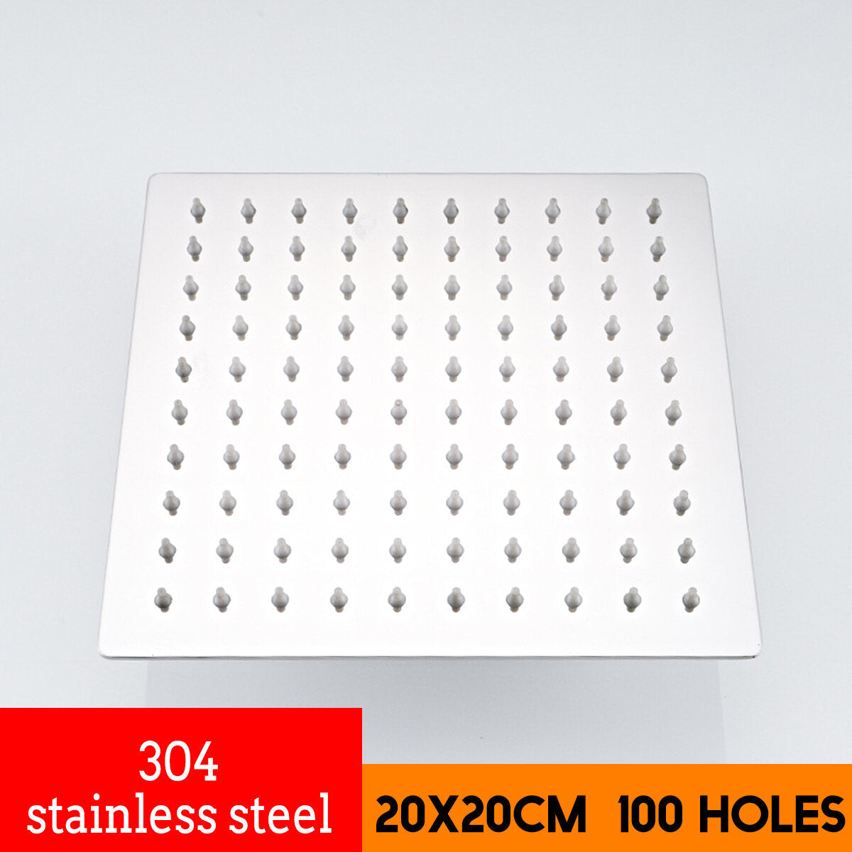 8 Inch Shower Head Large Waterfall 360 Rotation Square 201/304 Stainless Steel