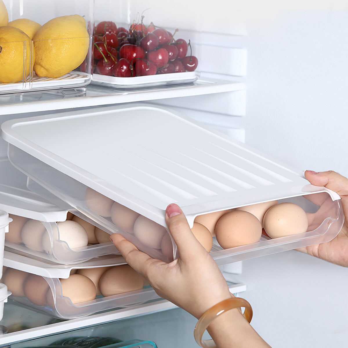 18 Grid Kitchen Egg Storage Eggs Holder Stackable Freezer Dust-proof And Portable Egg Storage Container