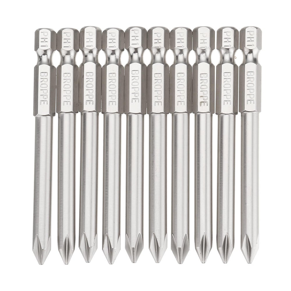 10pcs 75mm PH1 Screwdriver Bit 1/4" Hex Shank Magnetic Phillip Screwdriver Bits Set