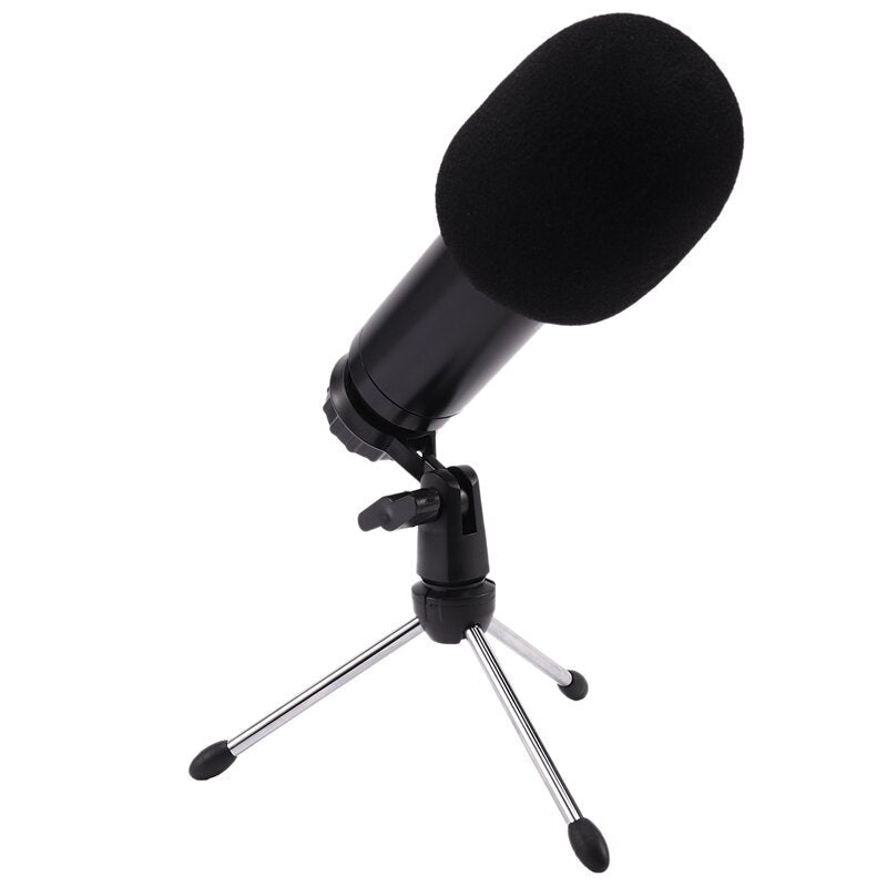 Professional Universal HD Live Streaming USB Condenser Wired Microphone with Sound Card Tripod Stand for Samsung PC Laptop