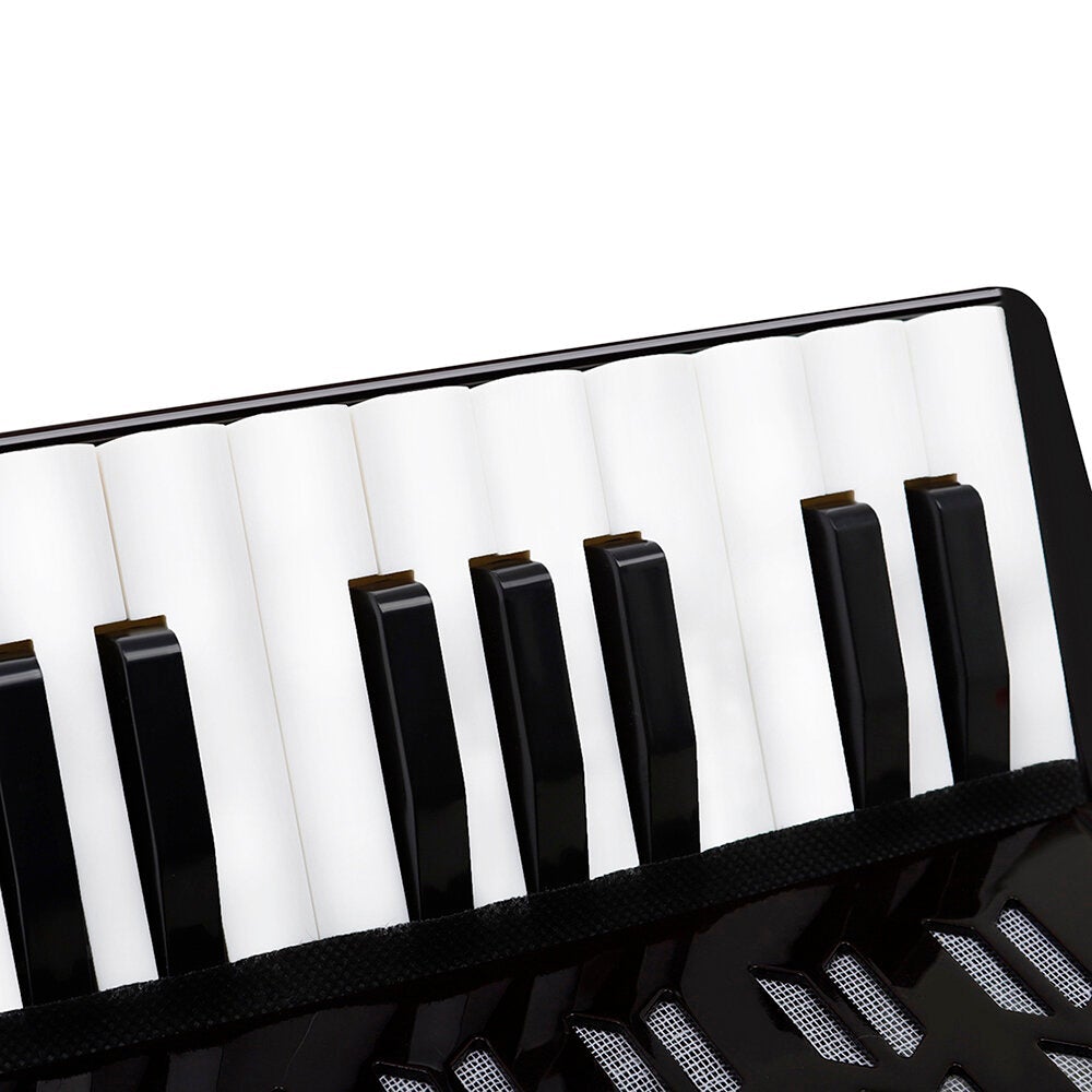 17 Key 8 Bass Accordion Musical Instrument Accordion Beginner Adult Musical Instrument Deep coffee+Red Dot Pattern Keyboard Musical Instrument Gift