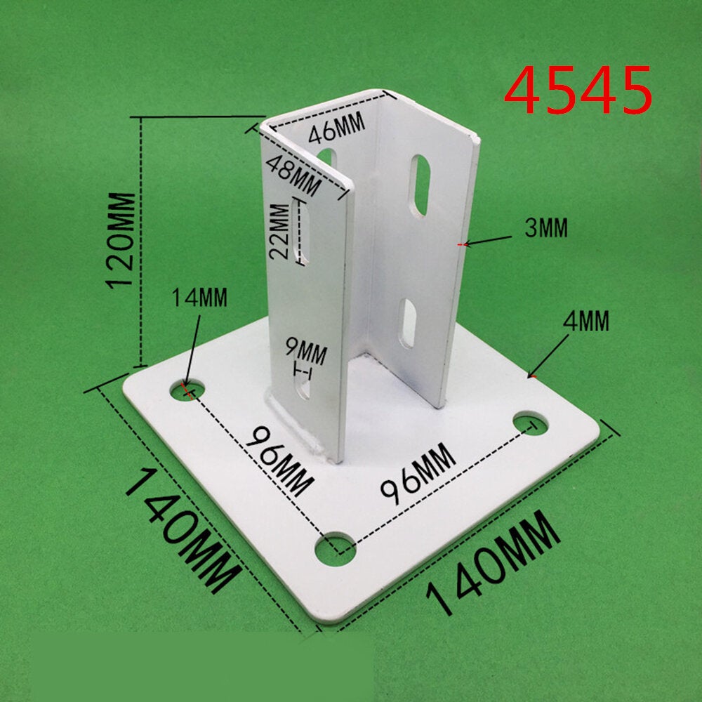 Aluminum Extrusions Square Foot Connector Cup Ground Fence Guardrail Base Accessories