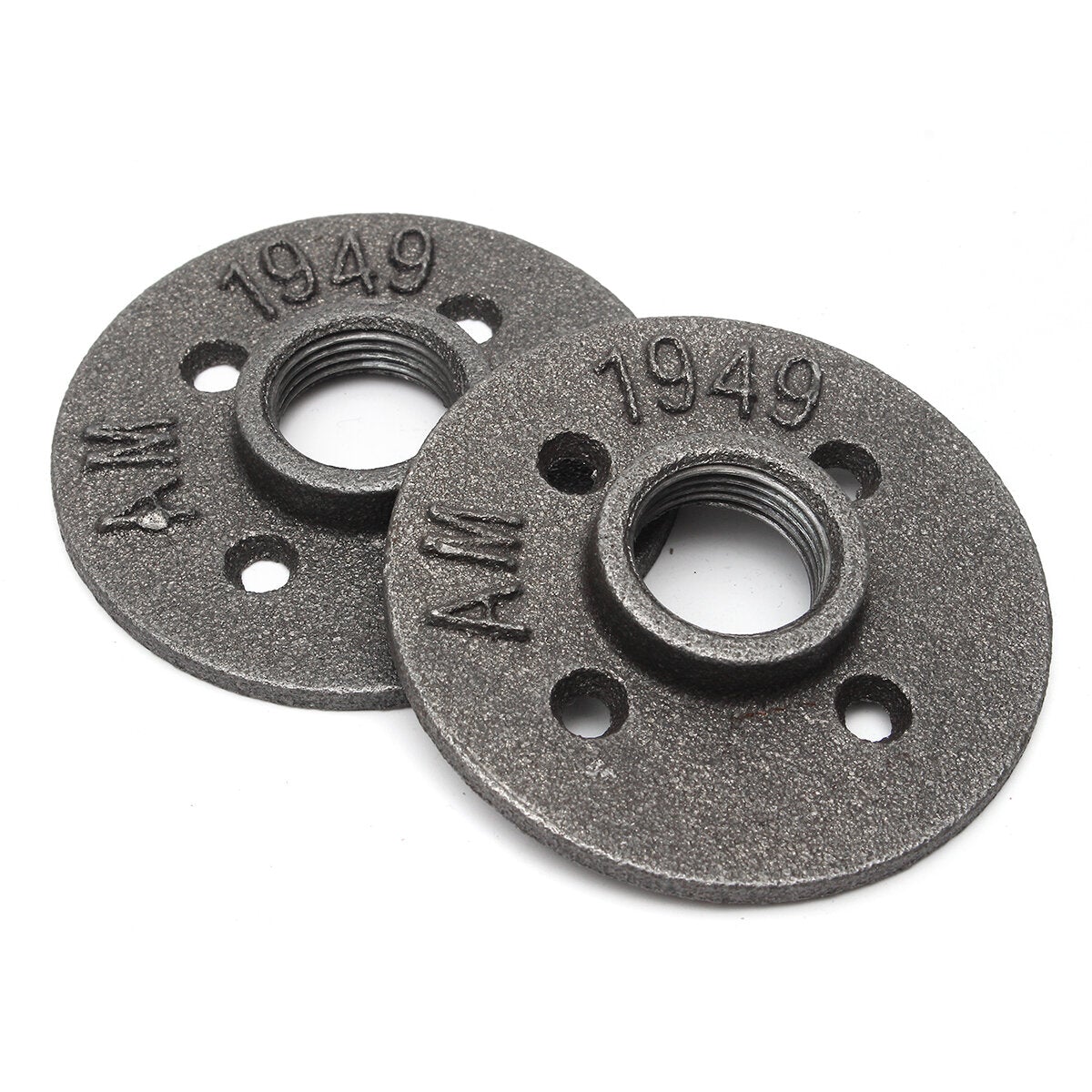 3/4 Inch Black Flange Iron Pipe Floor Fitting Plumbing Threaded DN20 Four Holes Flange
