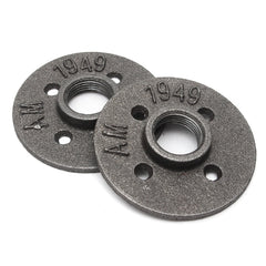 3/4 Inch Black Flange Iron Pipe Floor Fitting Plumbing Threaded DN20 Four Holes Flange