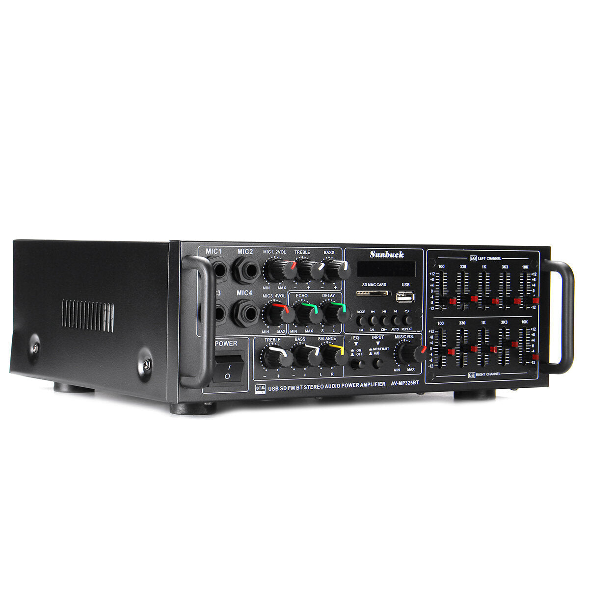 2000W Bluetooth Stereo Audio Power Amplifier Dual Channel USB SD FM FM Radio EQ with Remote Control 220V-240V for Home