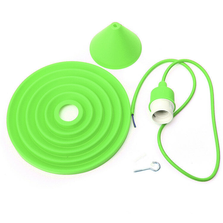 Folding Lampshade Colorful Silicone E27 Lamp Holder Pendant Lights DIY Ceiling Light Home Decor