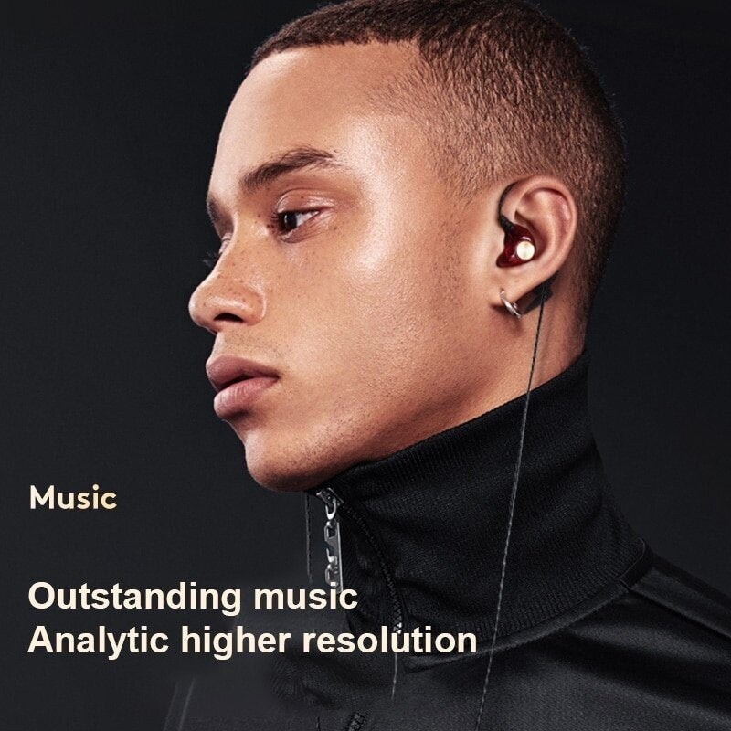 In-Ear Wired Headset Subwoofer 3.5mm Bass Stereo Earbuds Earphones with Microphone