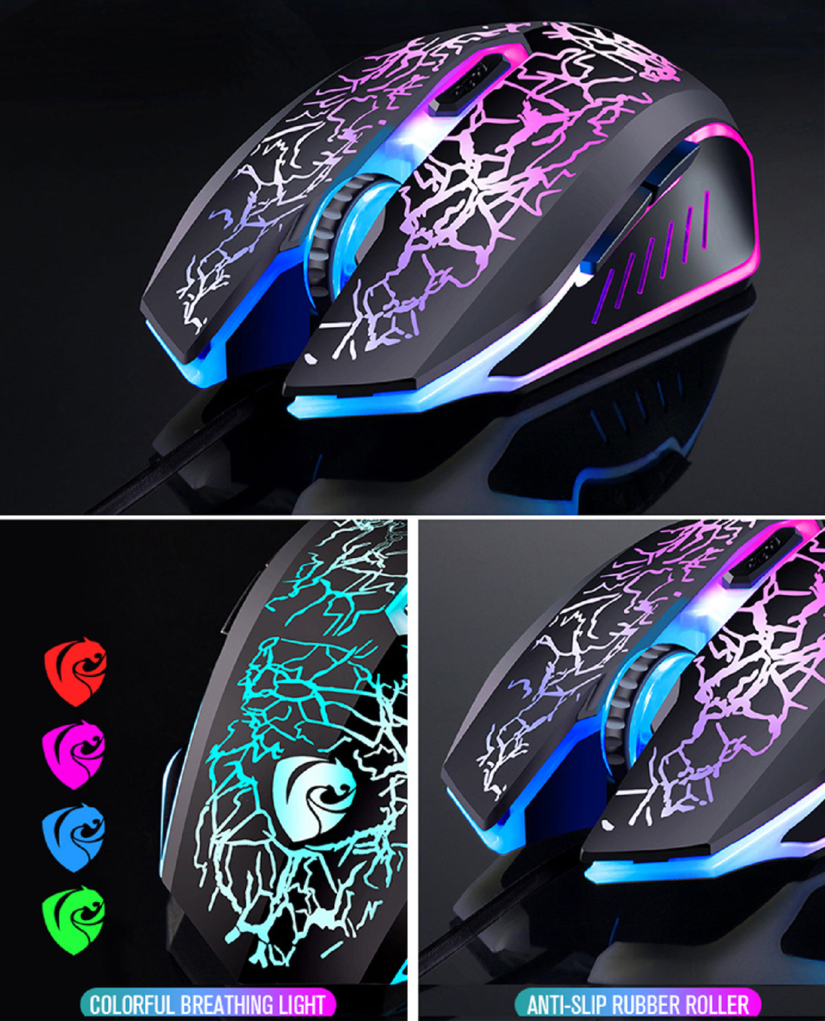 Gaming Keyboard and Mouse and Mouse pad and Gaming Headset Wired LED RGB Backlight Bundle