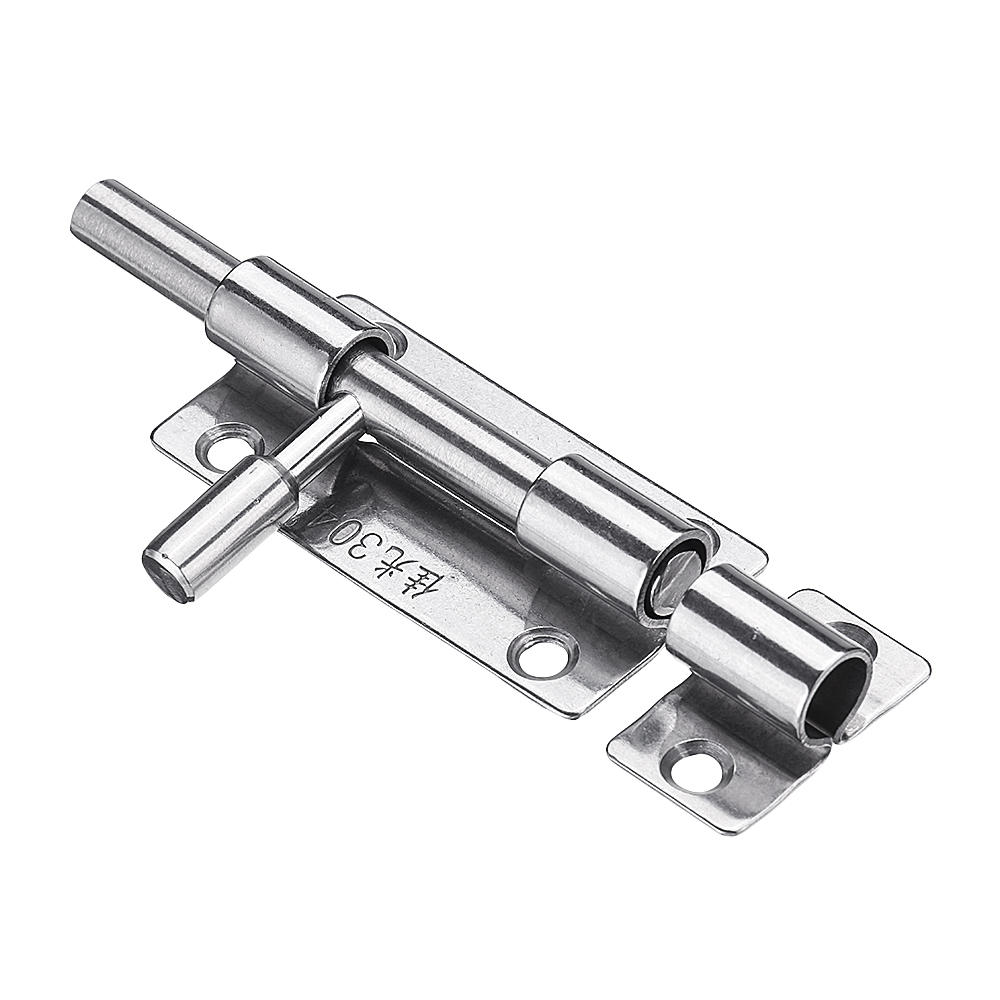 Stainless Steel Door Latch Sliding Lock Barrel Bolt Hasp Staple Gate Safety Lock with Padlock Hole