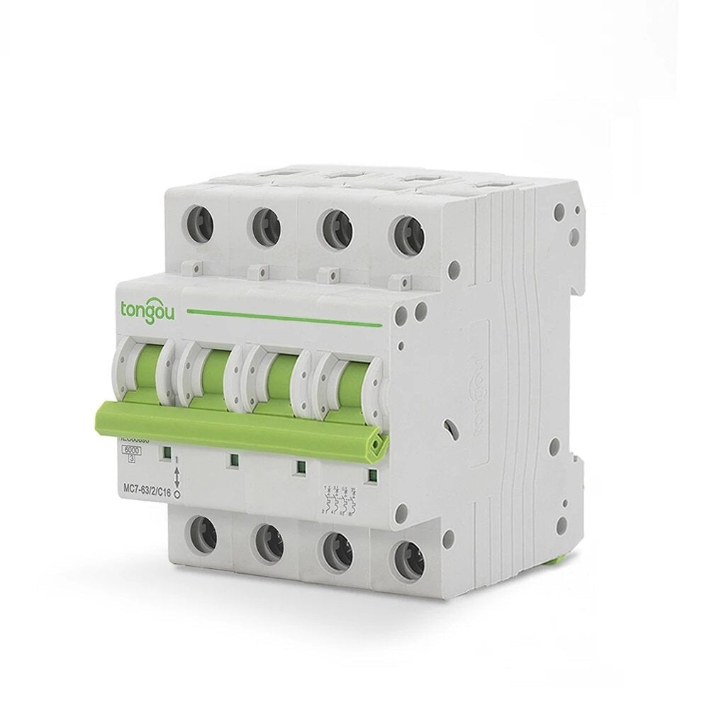 MCB Curve C Miniature Circuit Breaker 110V/220V/400V 50/60HZ 4 Poles