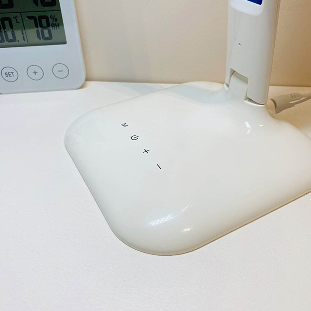 Desk Lamp Touch Dimmable Foldable Eye Protect Reading Light with Calendar Temperature Alarm Clock,5W