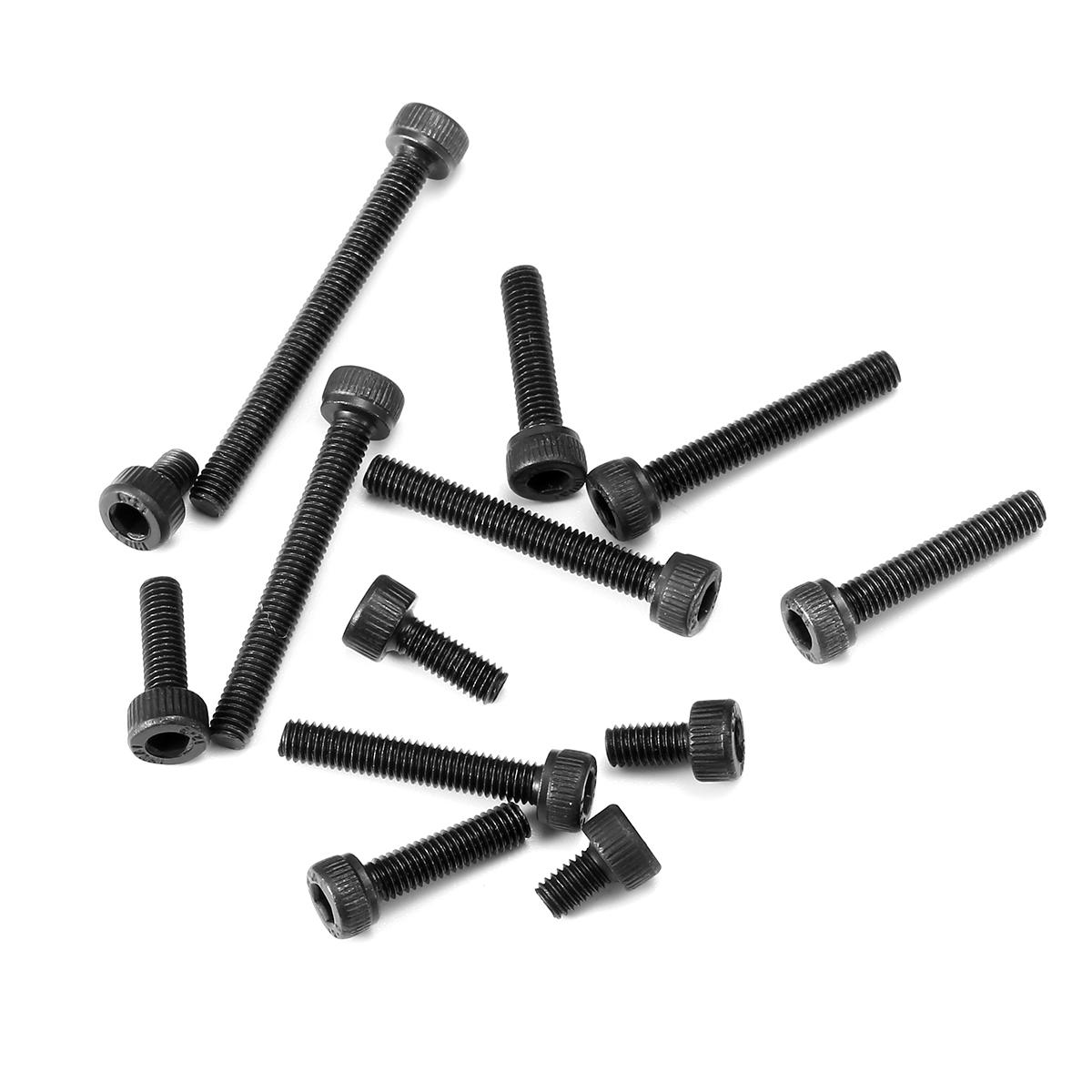 260Pcs M3 12.9 Grade Carbon Steel Hex Socket Cap Head Screw Bolts Assortment Set
