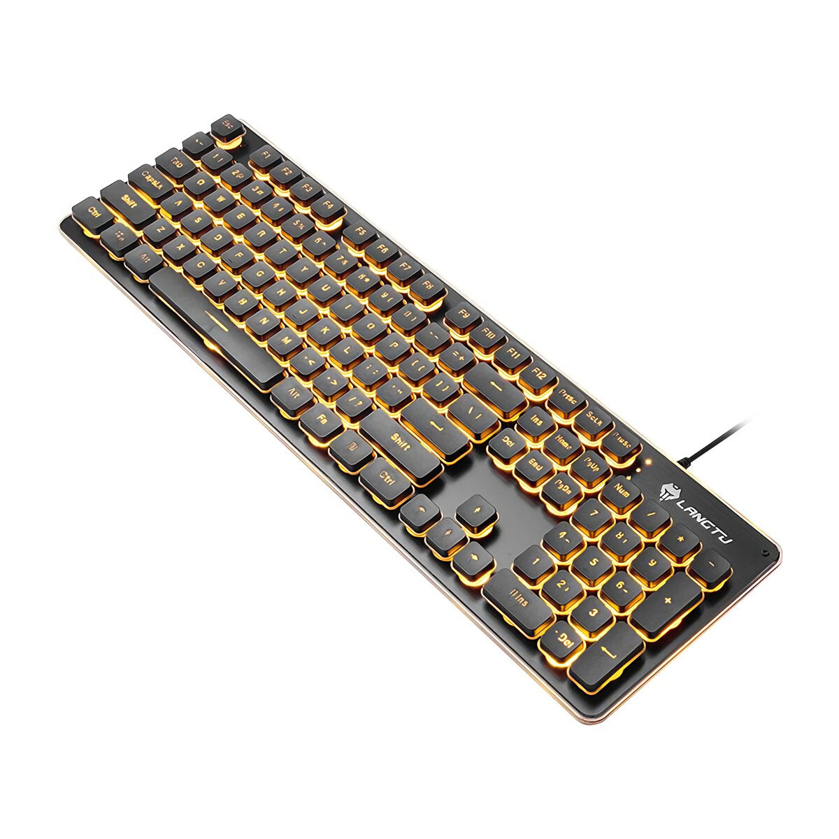 104 Keys Mechanical Feeling Keyboard USB Wired Silent RGB Backlit Gaming Keyboard for Home Office