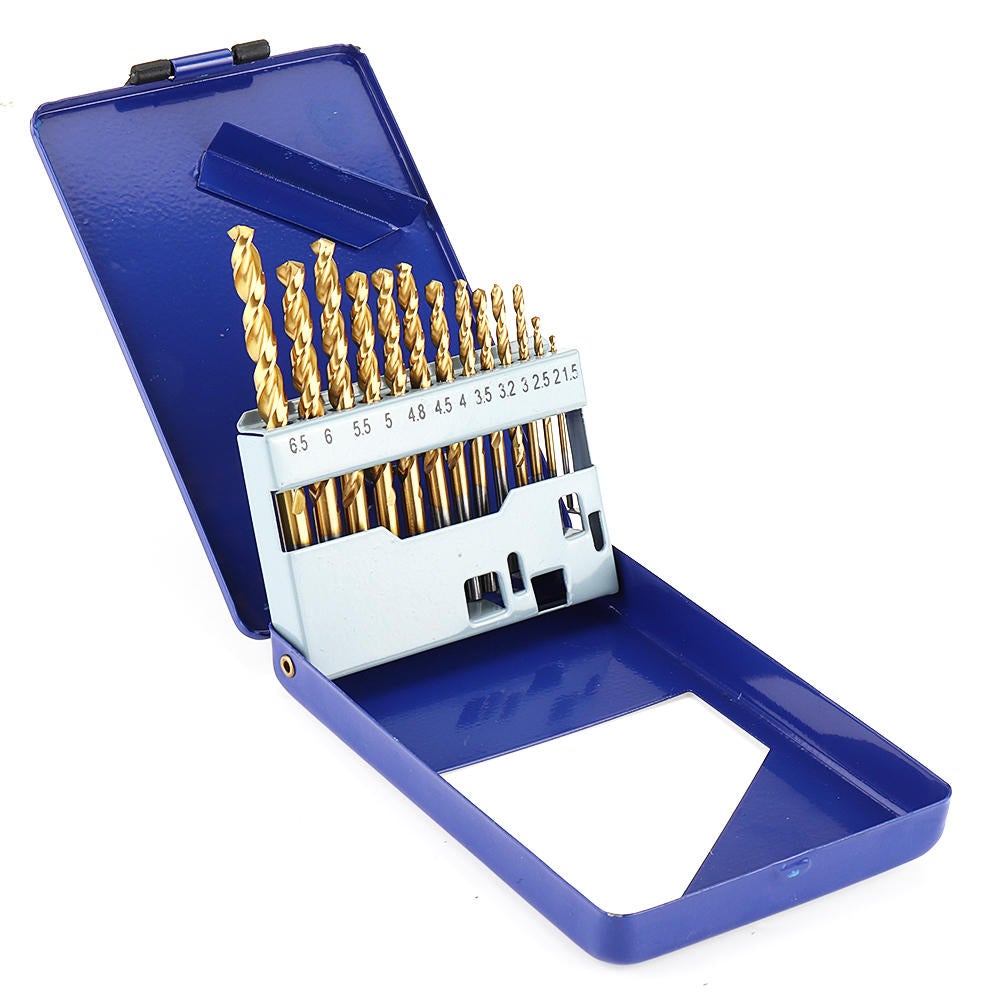 13Pcs Titanium Coated M42 Twist Drill Bit 8% High Cobalt HSS Drill Bit Set Industrial Grade 1.5-6.5mm for Stainless Steel Metal Wood