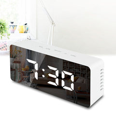 Creative Mirror Alarm Clock LED Digital Display Multifunctional Battery Plug-in Dual-use Clock