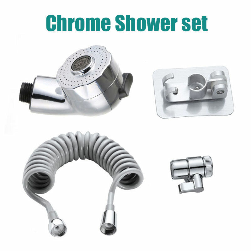 Bathroom Kitchen Hose Bath Tub Shower Hand Held Spray Mixer Spout Faucet Tap Set