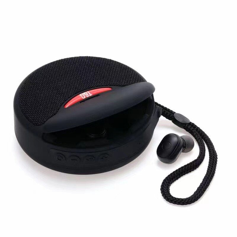 2 in 1 Bluetooth Speaker + Headset Wireless 3D Stereo Subwoofer Music Sports In-Ear Earphone Speaker Support TF Card FM Radio