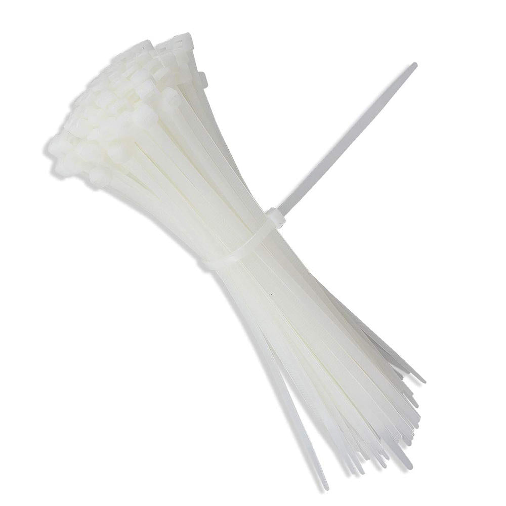 Nylon 250Pcs 8mm 15/20/25/30/35/40cm Black/White Nylon Self-locking Cable Tie Zip Ties Strong Tensile Strength