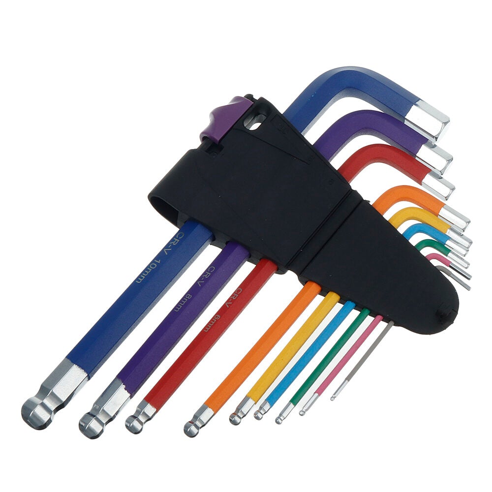 9Pcs 1.5mm-10mm Mini All-in-one Colorful Ball-End Hex L Wrench Key Screwdriver Set Powerful Repair Tools