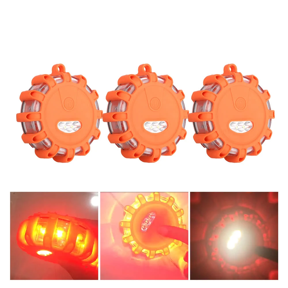 3Pack LED Road Flares Flashing Warning Light Roadside Safety for Car Boat Truck