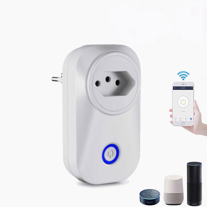 Smart WiFi Socket Wireless Remote Control Voice Control Smart Power Socket With Power Monitor