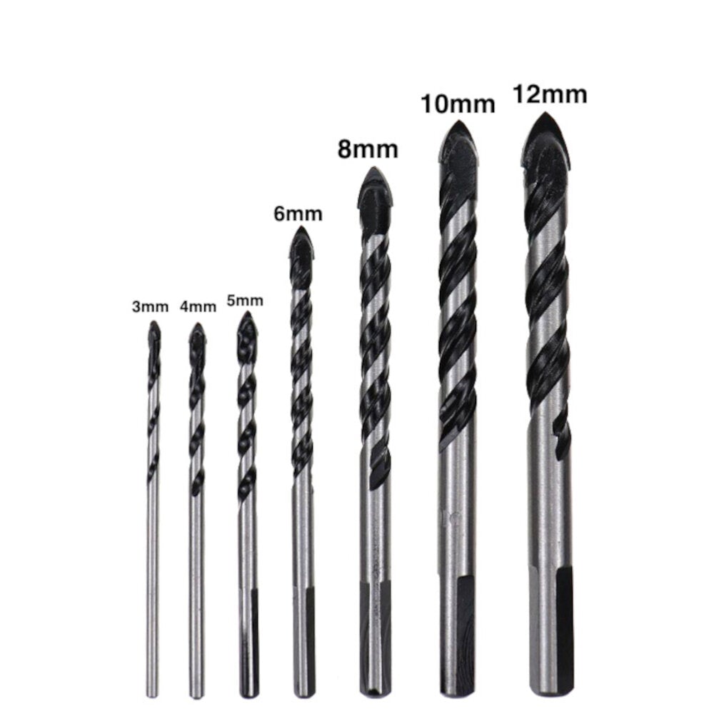 5/7/9/10Pcs 3-12mm Glass Bit Twist Spade Drill Triangle Bits For Ceramic Tile Concrete Marble