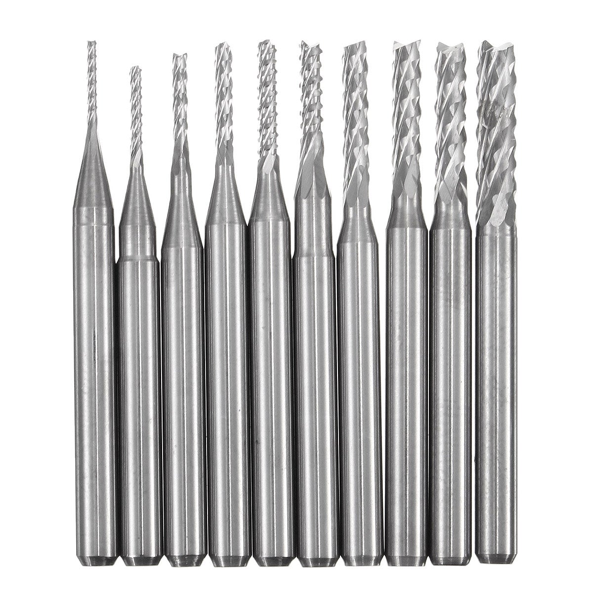 10pcs 0.8-3mm Carbide PCB Drill Bits Engraving Milling Cutter for CNC Rotary Burrs