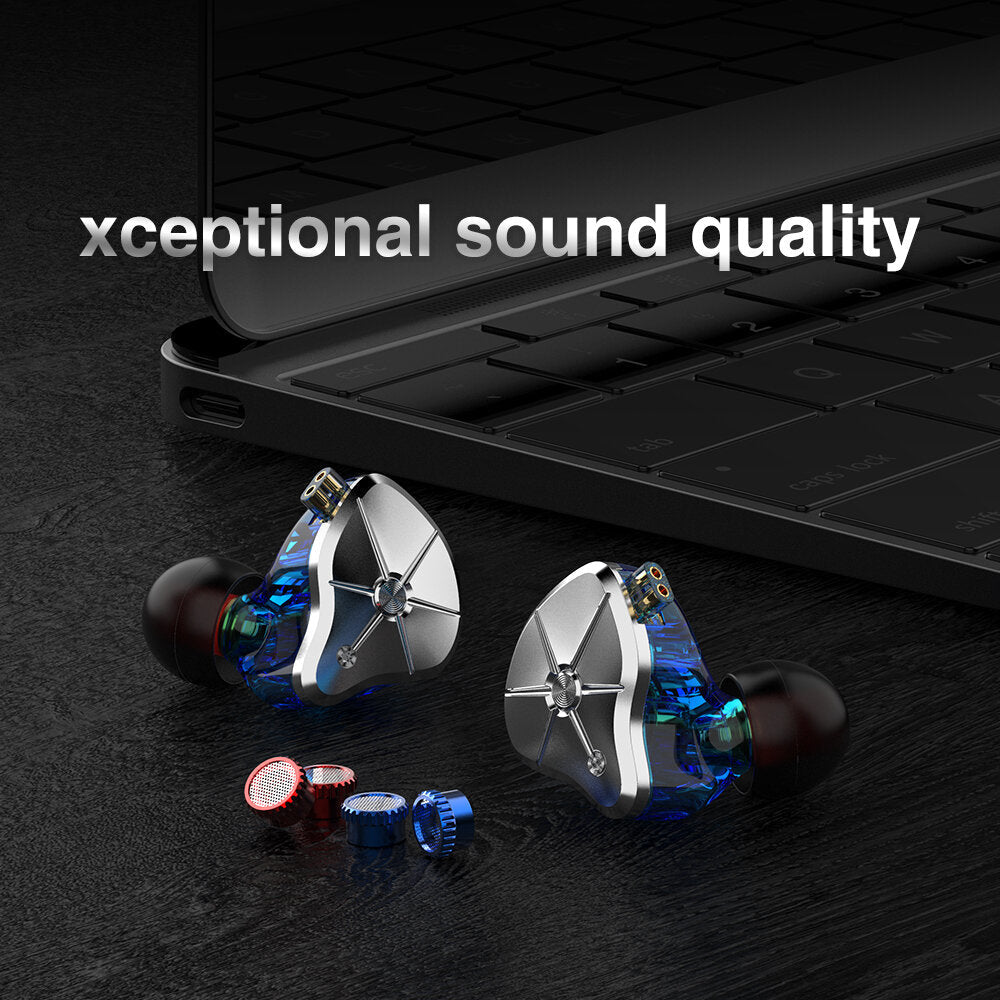 Wired Earphone 1DD 1BA In Ear Earphone DJ Monitor Running Sport Earplug Replaceable Filter Headset With Mic