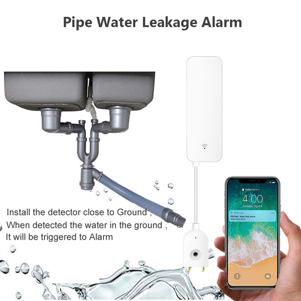 Smart WiFi 2.4GHz Remote Water Immersion Sensor Alarm Water Leakage Monitoring Detector