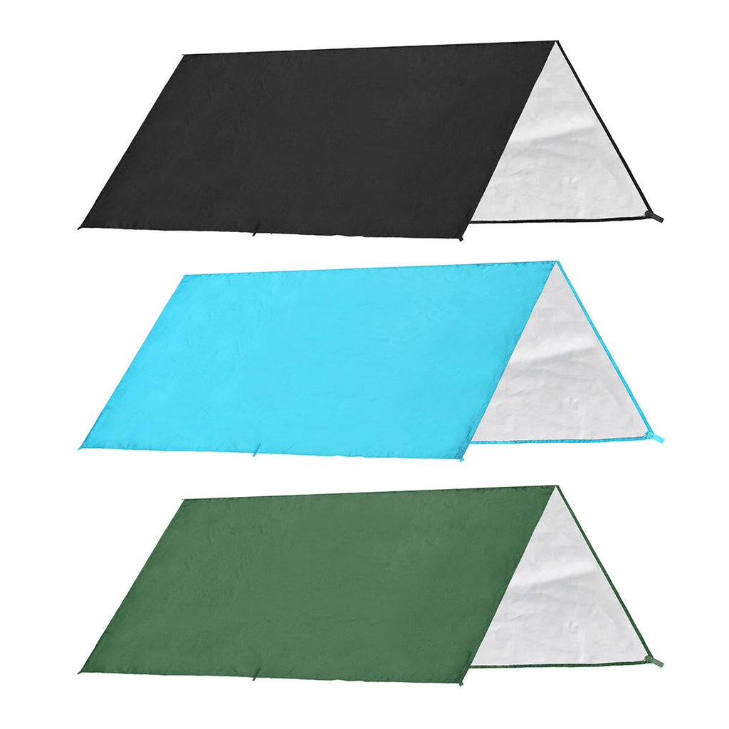 210T Portable Lightweight Outdoor Awning Camping Tent Tarp Shelter Hammock Cover Waterproof Rain Tarp Shelter Tent Sunshade with Bag