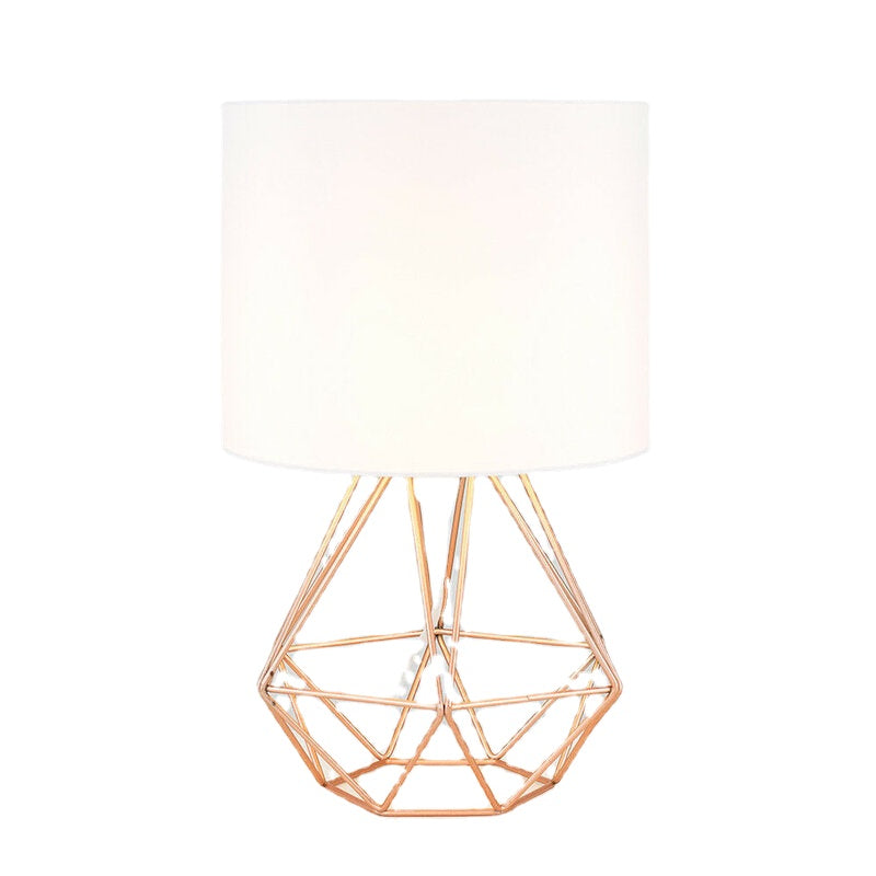 Hollowed Out Modern Desk Lamp Bedroom Bedside Geometric Table Lamp With Shade