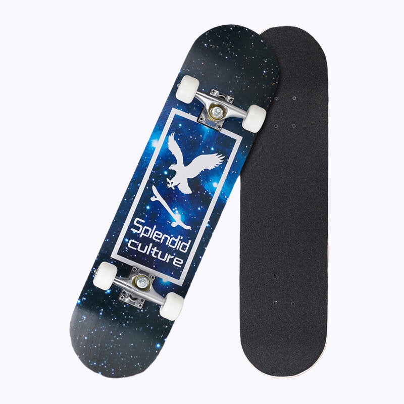 31.5'' 9 Ply Maple LED Flashing Skateboard Chrome Steel Longboard Bearing for Adults Beginner To Pro Outdoor